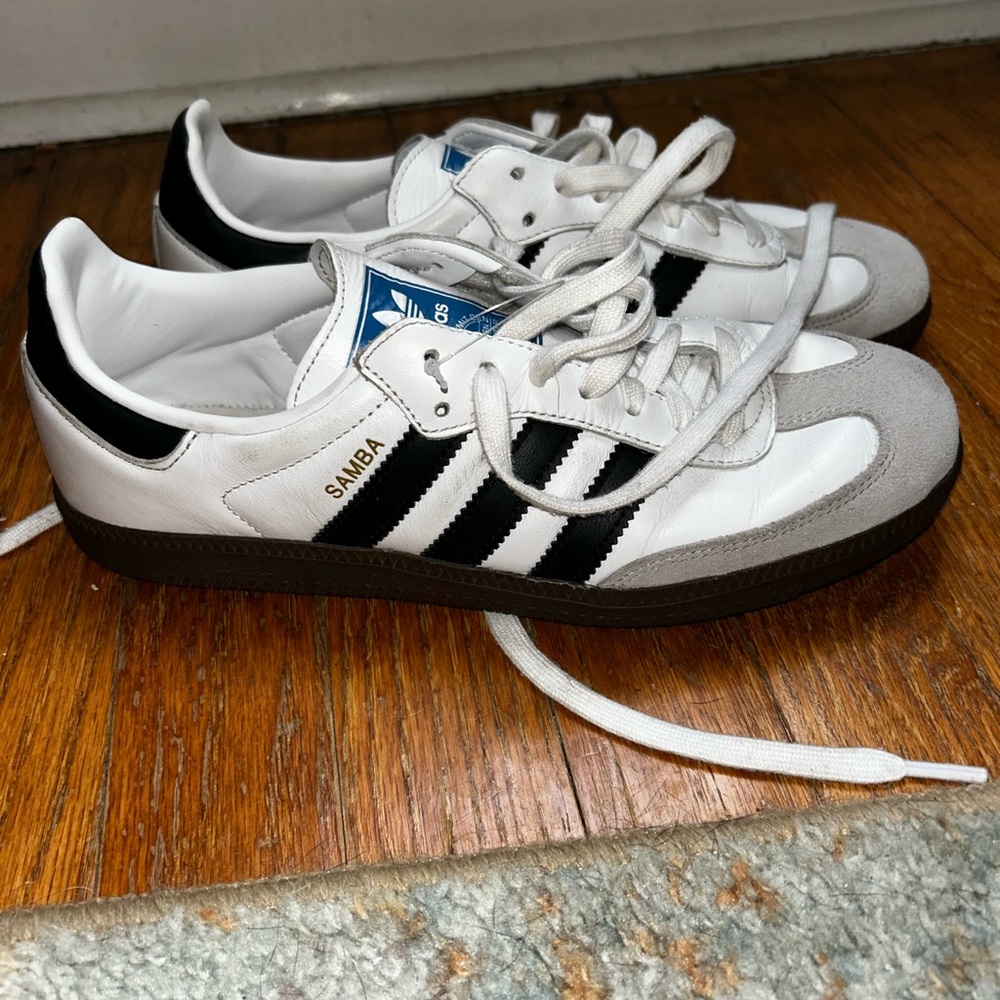 Adidas Samba White and Black Trainers